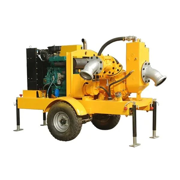 Mobile diesel self-priming water pump