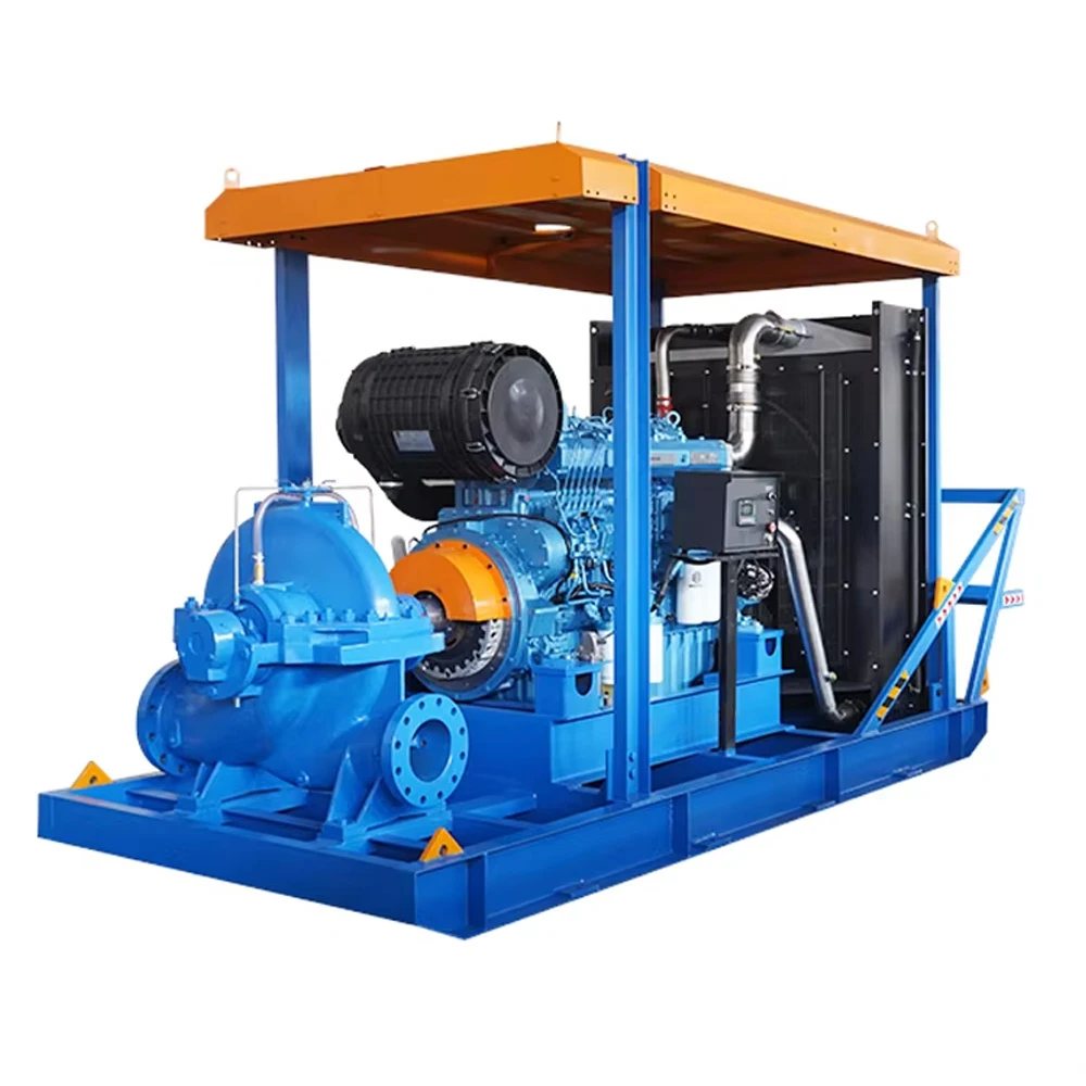 Skid-mounted diesel-driven double-suction split-case pump Skid-mounted diesel-driven double-suction split-case pump